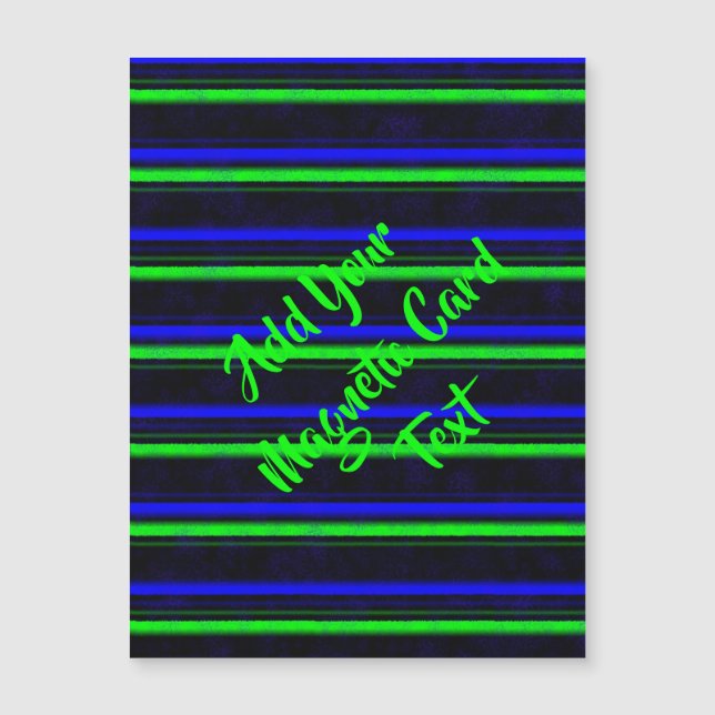 Cartão Magnético Black Blue Green Strips (Frente)