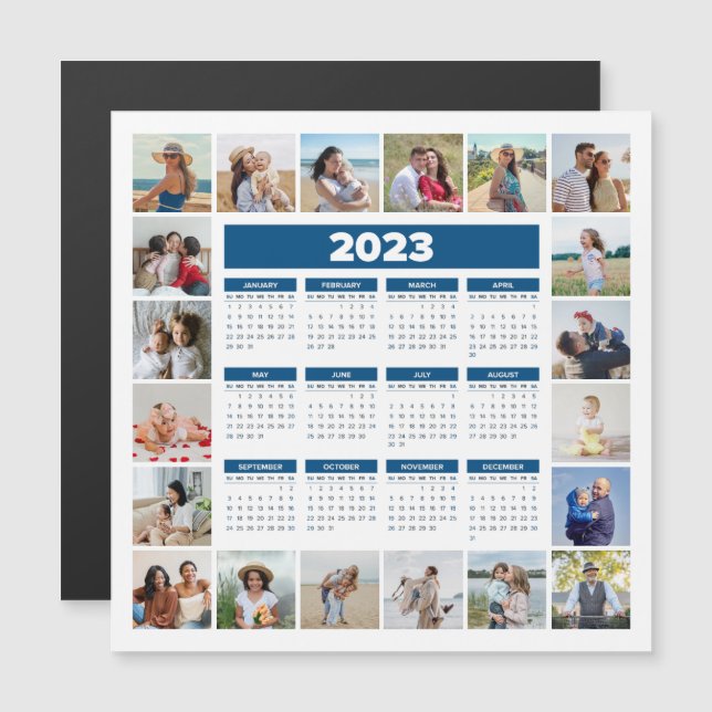 Cartão Magnético Calendário 2023 US Calendar 20 Ph (Frente/Verso)