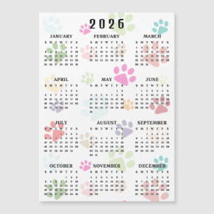 Cartão Magnético Calendário 2026 Impressões de Pat