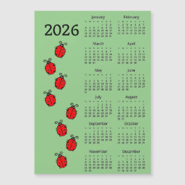 Cartão Magnético Calendário 2026 Joaninhas