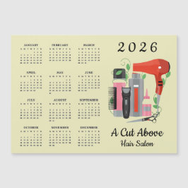 Cartão Magnético Calendário Design Cabeleireiro 20