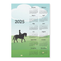 Cartão Magnético Calendário Horseback Riding 2025