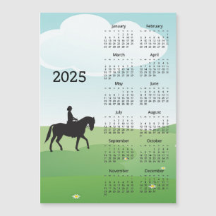 Cartão Magnético Calendário Horseback Riding 2025