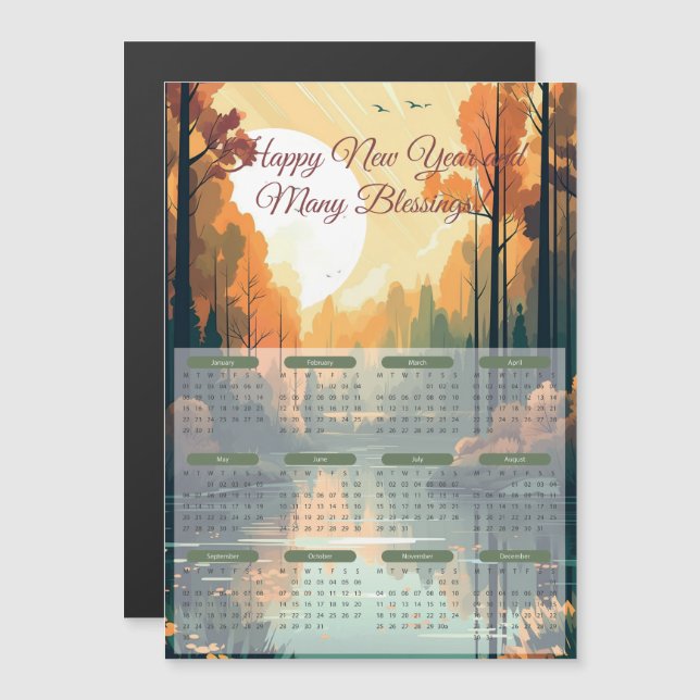 Cartão Magnético Calendário Pacífico 2024 (Frente/Verso)