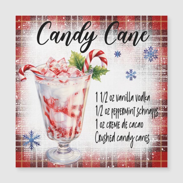 Cartão Magnético Candy Cane Cocktail (Frente)