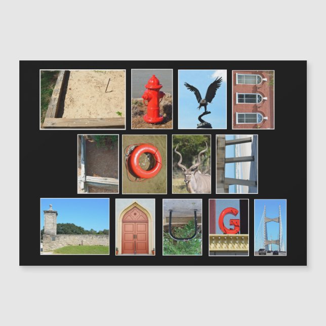 Cartão magnético com letras riscas de amor ao vivo (Frente)