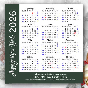 Cartão Magnético Corporativo Preto-Branco Calendár