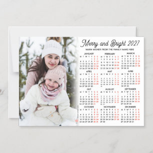 Cartão magnético da família Photo White Calendar 2