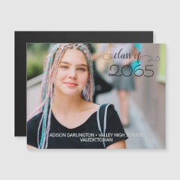 Cartão Magnético de Anúncio de Graduação de Fotos