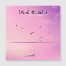 Cartão Magnético de Arte Pastel Outubro Rosa