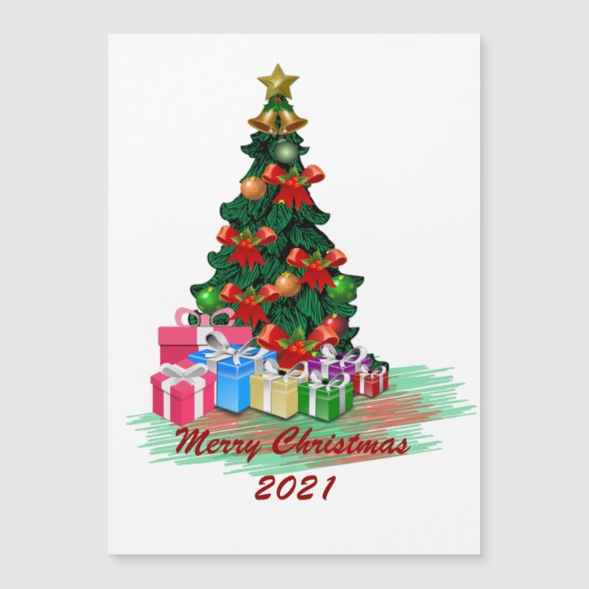 Cartão Magnético de Árvore de Natal (Frente)