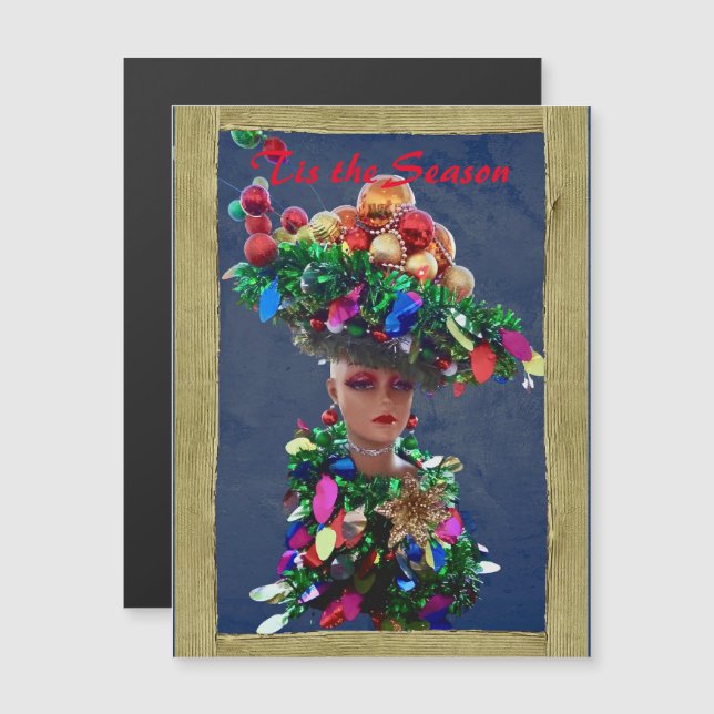 Cartão Magnético de Bolas Coloridas de Chapéu Derb (Frente/Verso)