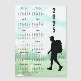 Cartão Magnético de Calendário 2025 com Backpackin