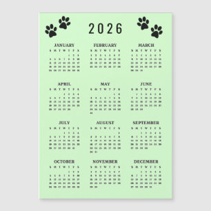 Cartão Magnético de Calendário 2026 com Desenho de
