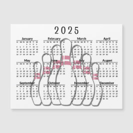 Cartão Magnético de Calendário da Design 2025 da B