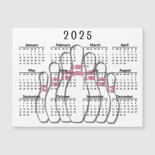 Cartão Magnético de Calendário da Design 2025 da B