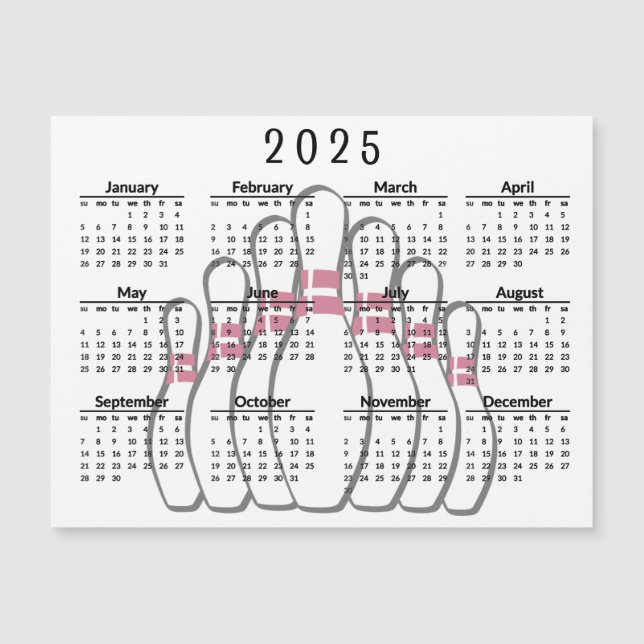 Cartão Magnético de Calendário da Design 2025 da B (Frente)