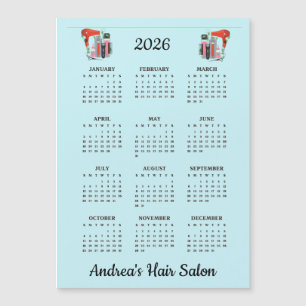Cartão Magnético de Calendário de Design de Cabele