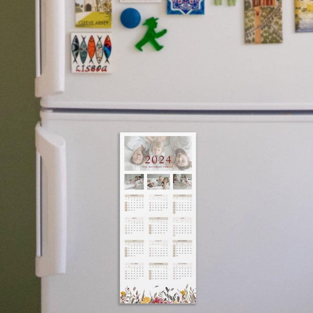 Cartão Magnético de Calendário de Foto do Flor Sel (2024 Wild Flower Photo Calendar Magnetic Card)