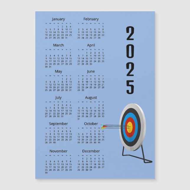 Cartão Magnético de Calendário do Archery Design 2 (Frente)