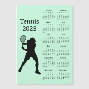 Cartão Magnético de Calendário Tênis 2025