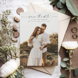 Cartão Magnético de Casamento com Foto e Letra Ele