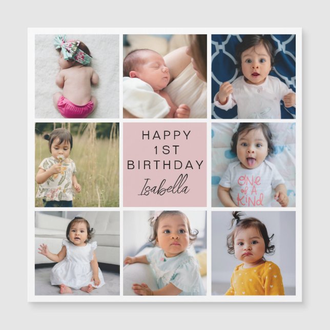 Cartão Magnético de Colagem de Fotos (Frente)