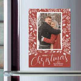 Cartão Magnético de Foto de Natal Botânico