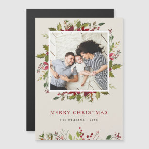 Cartão Magnético de Foto de Natal com Verde Água