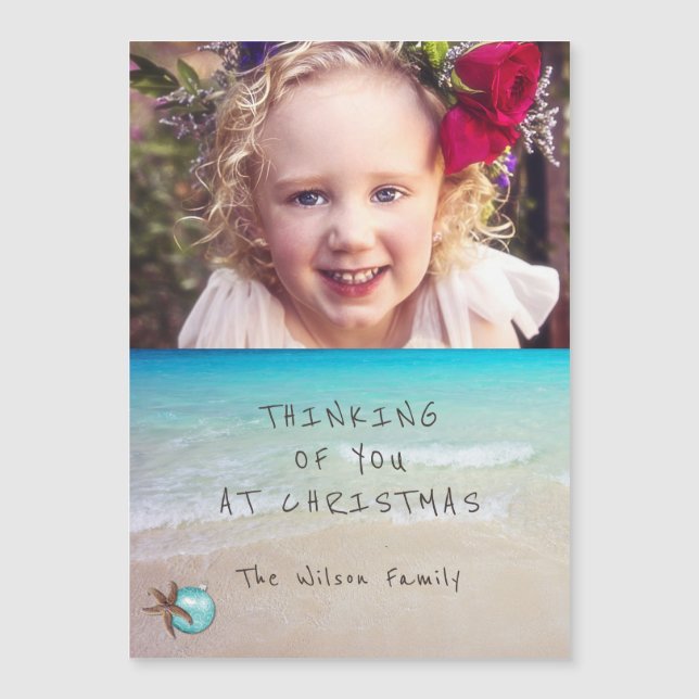 Cartão Magnético de Foto de Natal de Praia (Frente)