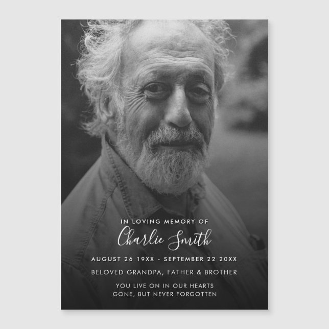 Cartão Magnético de Fotografia Negra Moderna (Frente)