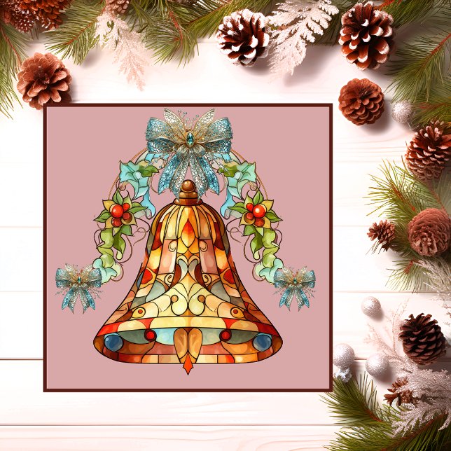 Cartão Magnético de Natal de Vidro Estreitado (Magnetic Christmas  Card of Stained Glass Bell.)