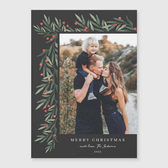 Cartão Magnético de Natal Foto do Verso Inverno (Frente)