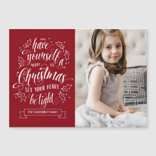 Cartão Magnético de Natal Li-l, Feliz com Letra