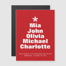 Cartão magnético de nomes personalizados vermelhos