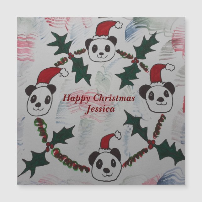 Cartão Magnético de Panda Natal (Frente)
