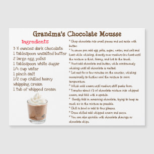 Cartão Magnético de Receita de Mousse de Chocolate