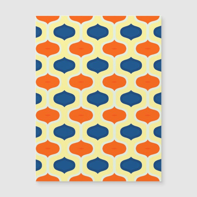 Cartão Magnético de Revival de Mod Azul e Laranja (Frente)