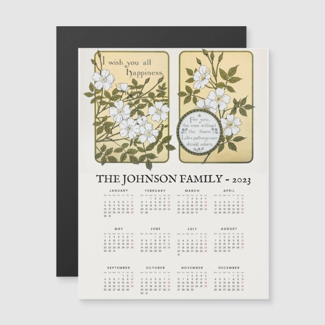 Cartão Magnético de Saudação do Calendário de Anos (Frente/Verso)