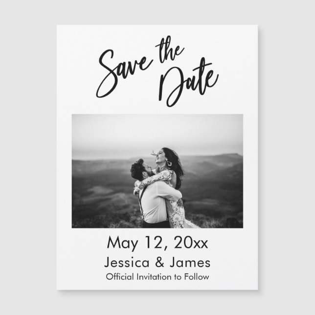 Cartão Magnético de Save the Date com Tipografia S (Frente)