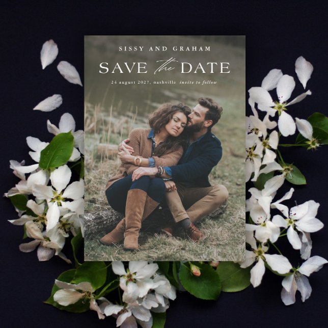 Cartão Magnético de Save the Date de Casamento com (Elegant Photo Wedding Save the Date Magnetic Card.)