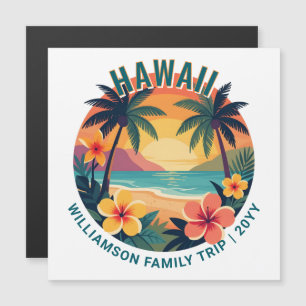 Cartão Magnético de Viagem Tropical Retro Personal