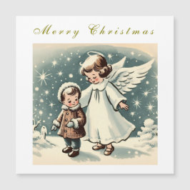 Cartão Magnético do Anjo e da Criança de Natal