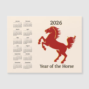 Cartão Magnético do Calendário do Ano do Cavalo Ch