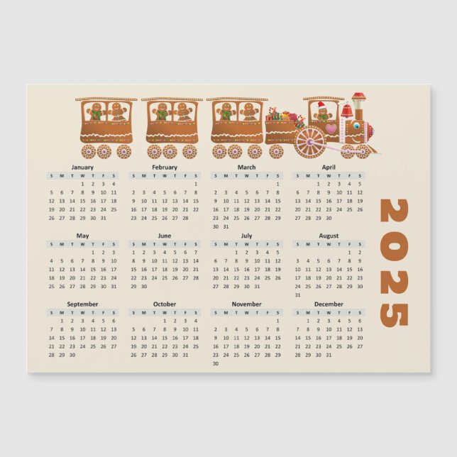 Cartão Magnético do Calendário do Comboio Gingermo (Frente)