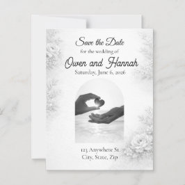 Cartão Magnético Elegante de Save the Date com Fot
