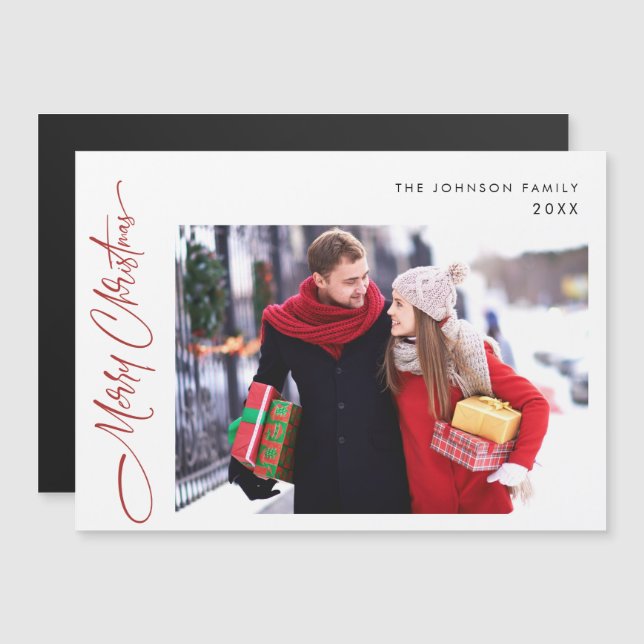 Cartão Magnético Feliz Feriado de Natal (Frente/Verso)