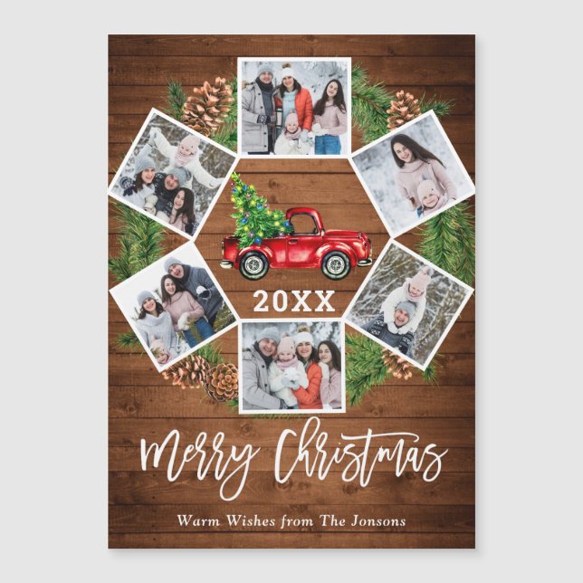 Cartão Magnético Feriado de Natal 6 PHOTO (Frente)