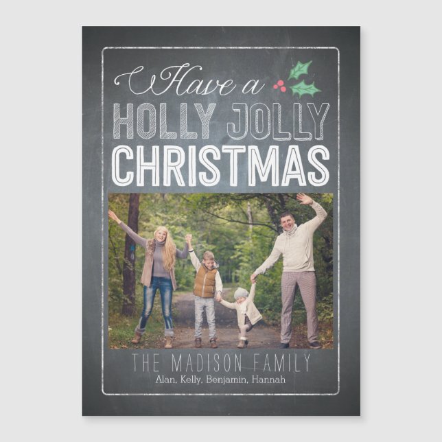 Cartão Magnético Fino e Personalizado de Natal Hol (Frente)