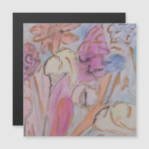 Cartão Magnético Floral Pastel Abstrato